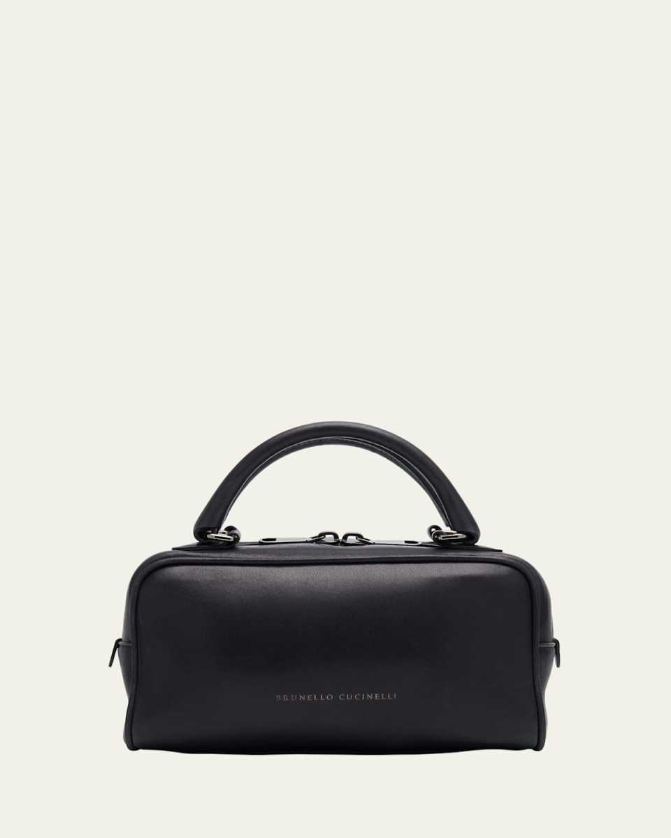 Medium Glossy Napa Boston Top-Handle Bag